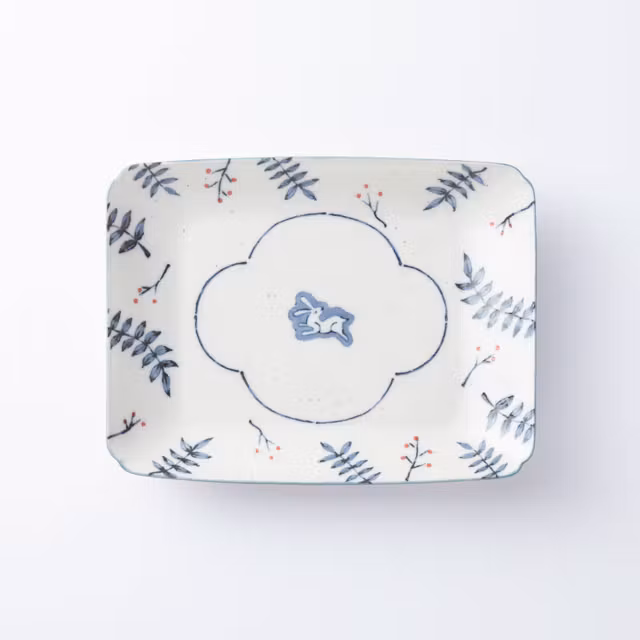 瀬戸焼の印判角皿
