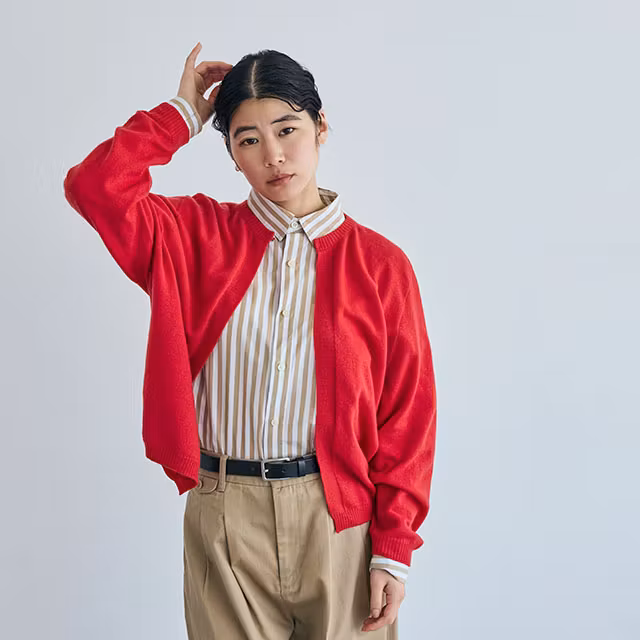 ウールカシミヤのカーディガン