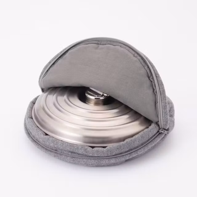 起毛キルトカバーのステンレス湯たんぽ